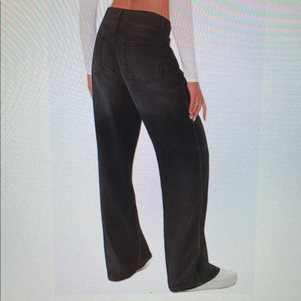 FLVSUN Black Mid Rise Baggy Wide Leg Pants Size M (6) NWOT - Picture 2 of 4